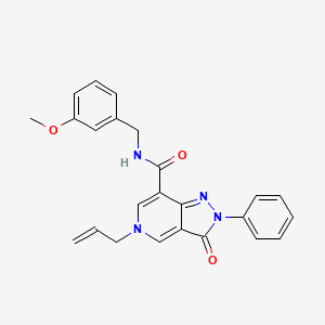 molecular formula C24H22N4O3 B2398396 5-allyl-N-(3-methoxybenzyl)-3-oxo-2-phenyl-3,5-dihydro-2H-pyrazolo[4,3-c]pyridine-7-carboxamide CAS No. 921781-80-8