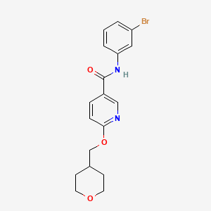 molecular formula C18H19BrN2O3 B2398454 N-(3-bromophenyl)-6-((tetrahydro-2H-pyran-4-yl)methoxy)nicotinamide CAS No. 2034278-15-2