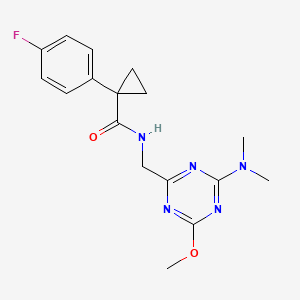 molecular formula C17H20FN5O2 B2398489 N-((4-(dimethylamino)-6-methoxy-1,3,5-triazin-2-yl)methyl)-1-(4-fluorophenyl)cyclopropanecarboxamide CAS No. 2034576-20-8
