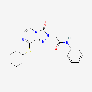 molecular formula C20H23N5O2S B2398503 2-[8-(cyclohexylsulfanyl)-3-oxo-2H,3H-[1,2,4]triazolo[4,3-a]pyrazin-2-yl]-N-(2-methylphenyl)acetamide CAS No. 1251693-66-9