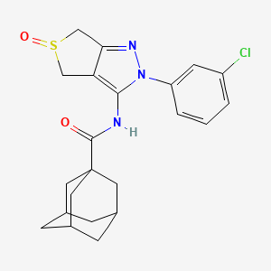 molecular formula C22H24ClN3O2S B2398520 N-[2-(3-chlorophenyl)-5-oxo-2H,4H,6H-5lambda4-thieno[3,4-c]pyrazol-3-yl]adamantane-1-carboxamide CAS No. 1019099-95-6