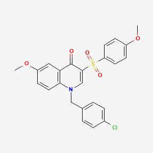 B2398534 1-[(4-Chlorophenyl)methyl]-6-methoxy-3-(4-methoxyphenyl)sulfonylquinolin-4-one CAS No. 872199-11-6