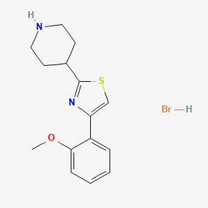 molecular formula C15H19BrN2OS B2398537 4-[4-(2-Methoxyphenyl)-1,3-thiazol-2-yl]piperidine hydrobromide CAS No. 926891-53-4
