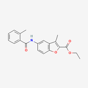 molecular formula C20H19NO4 B2398540 Ethyl 3-methyl-5-(2-methylbenzamido)benzofuran-2-carboxylate CAS No. 923151-30-8