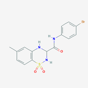 molecular formula C15H14BrN3O3S B2398549 N-(4-bromophenyl)-6-methyl-1,1-dioxo-3,4-dihydro-2H-1lambda6,2,4-benzothiadiazine-3-carboxamide CAS No. 941982-67-8