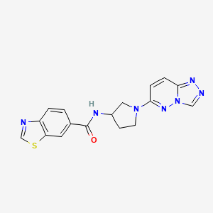 molecular formula C17H15N7OS B2398551 N-(1-([1,2,4]triazolo[4,3-b]pyridazin-6-yl)pyrrolidin-3-yl)benzo[d]thiazole-6-carboxamide CAS No. 2034311-07-2