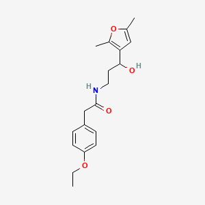 molecular formula C19H25NO4 B2398555 N-[3-(2,5-Dimethylfuran-3-YL)-3-hydroxypropyl]-2-(4-ethoxyphenyl)acetamide CAS No. 1421446-01-6