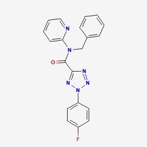 molecular formula C20H15FN6O B2398560 N-benzyl-2-(4-fluorophenyl)-N-(pyridin-2-yl)-2H-tetrazole-5-carboxamide CAS No. 1396758-41-0