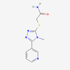 B2398590 2-((4-methyl-5-(pyridin-3-yl)-4H-1,2,4-triazol-3-yl)thio)acetamide CAS No. 482637-84-3