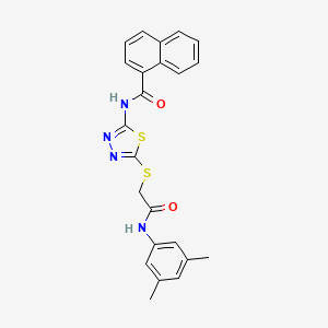 molecular formula C23H20N4O2S2 B2398593 N-[5-({[(3,5-dimethylphenyl)carbamoyl]methyl}sulfanyl)-1,3,4-thiadiazol-2-yl]naphthalene-1-carboxamide CAS No. 392296-76-3