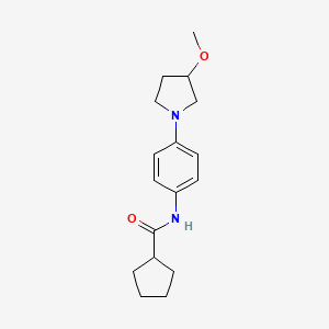 N-(4-(3-methoxypyrrolidin-1-yl)phenyl)cyclopentanecarboxamide