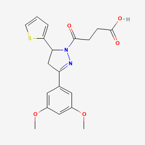 4-(3-(3,5-dimethoxyphenyl)-5-(thiophen-2-yl)-4,5-dihydro-1H-pyrazol-1-yl)-4-oxobutanoic acid