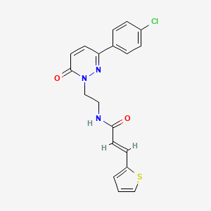 (E)-N-(2-(3-(4-chlorophenyl)-6-oxopyridazin-1(6H)-yl)ethyl)-3-(thiophen-2-yl)acrylamide
