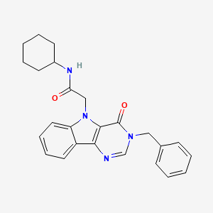 2-(3-benzyl-4-oxo-3,4-dihydro-5H-pyrimido[5,4-b]indol-5-yl)-N-cyclohexylacetamide