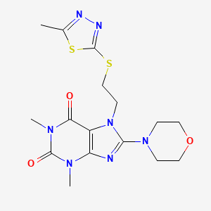 1,3-dimethyl-7-(2-((5-methyl-1,3,4-thiadiazol-2-yl)thio)ethyl)-8-morpholino-1H-purine-2,6(3H,7H)-dione