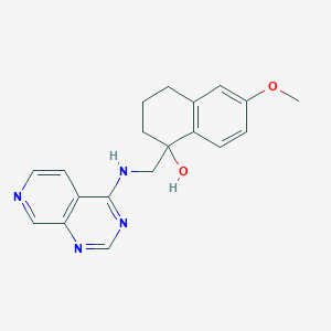 molecular formula C19H20N4O2 B2398640 6-methoxy-1-[({pyrido[3,4-d]pyrimidin-4-yl}amino)methyl]-1,2,3,4-tetrahydronaphthalen-1-ol CAS No. 2379977-59-8