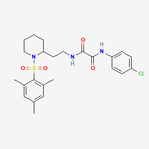 N1-(4-chlorophenyl)-N2-(2-(1-(mesitylsulfonyl)piperidin-2-yl)ethyl)oxalamide