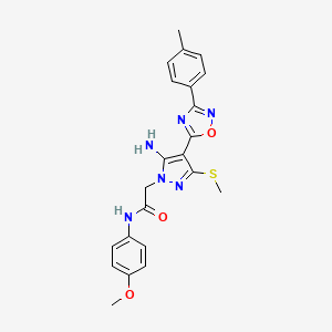 2-[5-amino-4-[3-(4-methylphenyl)-1,2,4-oxadiazol-5-yl]-3-(methylthio)-1H-pyrazol-1-yl]-N-(4-methoxyphenyl)acetamide