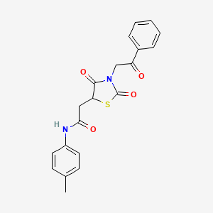 2-[2,4-dioxo-3-(2-oxo-2-phenylethyl)-1,3-thiazolidin-5-yl]-N-(4-methylphenyl)acetamide