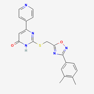 2-({[3-(3,4-Dimethylphenyl)-1,2,4-oxadiazol-5-yl]methyl}sulfanyl)-6-(4-pyridyl)-4-pyrimidinol