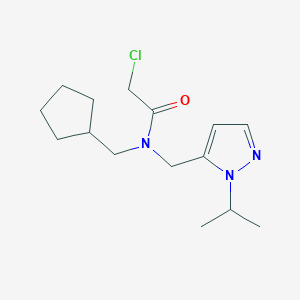 2-Chloro-N-(cyclopentylmethyl)-N-[(2-propan-2-ylpyrazol-3-yl)methyl]acetamide