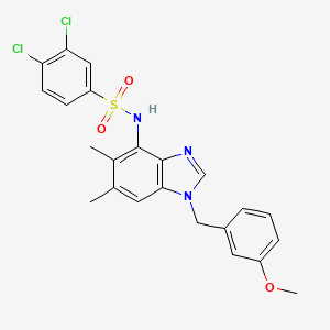 3,4-dichloro-N-[1-(3-methoxybenzyl)-5,6-dimethyl-1H-1,3-benzimidazol-4-yl]benzenesulfonamide