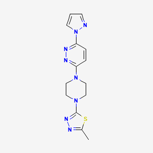2-Methyl-5-[4-(6-pyrazol-1-ylpyridazin-3-yl)piperazin-1-yl]-1,3,4-thiadiazole