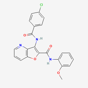 3-(4-chlorobenzamido)-N-(2-methoxyphenyl)furo[3,2-b]pyridine-2-carboxamide