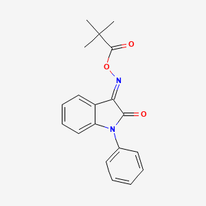 3-{[(2,2-dimethylpropanoyl)oxy]imino}-1-phenyl-1,3-dihydro-2H-indol-2-one