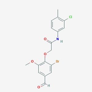 2-(2-bromo-4-formyl-6-methoxyphenoxy)-N-(3-chloro-4-methylphenyl)acetamide