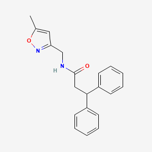 molecular formula C20H20N2O2 B2398695 N-[(5-methyl-1,2-oxazol-3-yl)methyl]-3,3-diphenylpropanamide CAS No. 1257552-51-4