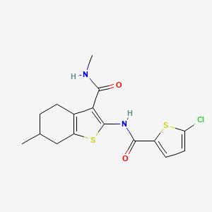 molecular formula C16H17ClN2O2S2 B2398699 2-(5-chlorothiophene-2-carboxamido)-N,6-dimethyl-4,5,6,7-tetrahydrobenzo[b]thiophene-3-carboxamide CAS No. 892978-30-2
