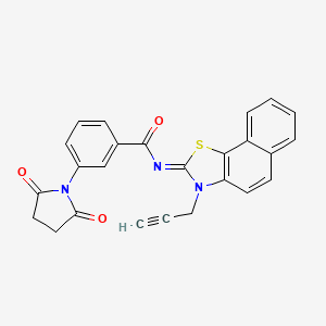 3-(2,5-dioxopyrrolidin-1-yl)-N-(3-prop-2-ynylbenzo[g][1,3]benzothiazol-2-ylidene)benzamide