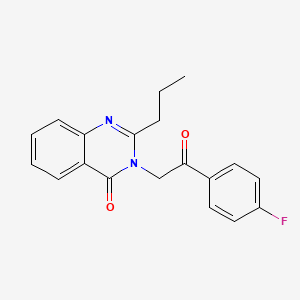 molecular formula C19H17FN2O2 B2398707 3-[2-(4-fluorophenyl)-2-oxoethyl]-2-propyl-4(3H)-quinazolinone CAS No. 866010-56-2