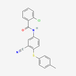 2-chloro-N-{3-cyano-4-[(4-methylphenyl)sulfanyl]phenyl}benzenecarboxamide