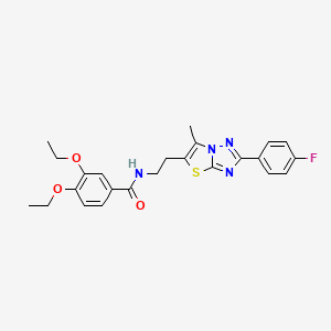 molecular formula C24H25FN4O3S B2398711 3,4-diethoxy-N-(2-(2-(4-fluorophenyl)-6-methylthiazolo[3,2-b][1,2,4]triazol-5-yl)ethyl)benzamide CAS No. 886893-98-7