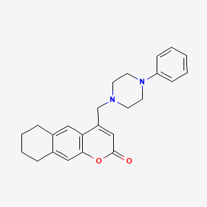 molecular formula C24H26N2O2 B2398717 4-((4-苯基哌嗪-1-基)甲基)-6,7,8,9-四氢-2H-苯并[g]色满-2-酮 CAS No. 877793-94-7