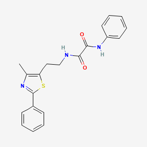 molecular formula C20H19N3O2S B2398722 N1-(2-(4-methyl-2-phenylthiazol-5-yl)ethyl)-N2-phenyloxalamide CAS No. 894010-82-3