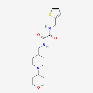 molecular formula C18H27N3O3S B2398727 N1-((1-(tetrahydro-2H-pyran-4-yl)piperidin-4-yl)methyl)-N2-(thiophen-2-ylmethyl)oxalamide CAS No. 2034505-35-4