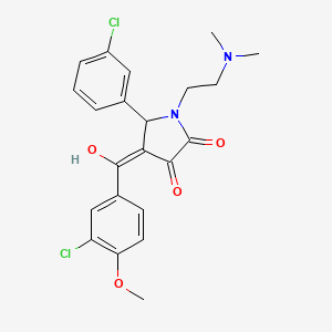 B2398730 4-(3-chloro-4-methoxybenzoyl)-5-(3-chlorophenyl)-1-(2-(dimethylamino)ethyl)-3-hydroxy-1H-pyrrol-2(5H)-one CAS No. 636988-22-2