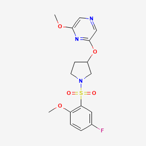 2-((1-((5-Fluoro-2-methoxyphenyl)sulfonyl)pyrrolidin-3-yl)oxy)-6-methoxypyrazine