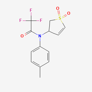 molecular formula C13H12F3NO3S B2398740 N-(1,1-dioxido-2,3-dihydrothiophen-3-yl)-2,2,2-trifluoro-N-(4-methylphenyl)acetamide CAS No. 302950-42-1