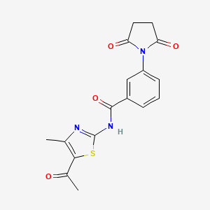 molecular formula C17H15N3O4S B2398742 N-(5-acetyl-4-methyl-1,3-thiazol-2-yl)-3-(2,5-dioxopyrrolidin-1-yl)benzamide CAS No. 391867-72-4