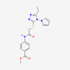 Methyl 4-[[2-[(5-ethyl-4-pyrrol-1-yl-1,2,4-triazol-3-yl)sulfanyl]acetyl]amino]benzoate