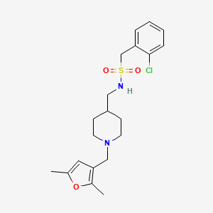1-(2-chlorophenyl)-N-((1-((2,5-dimethylfuran-3-yl)methyl)piperidin-4-yl)methyl)methanesulfonamide