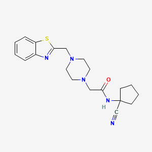 molecular formula C20H25N5OS B2398780 2-[4-(1,3-benzothiazol-2-ylmethyl)piperazin-1-yl]-N-(1-cyanocyclopentyl)acetamide CAS No. 869473-26-7