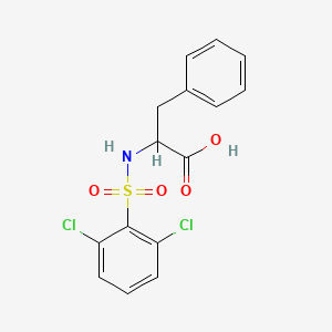 molecular formula C15H13Cl2NO4S B2398794 2-{[(2,6-二氯苯基)磺酰基]氨基}-3-苯基丙酸 CAS No. 1008423-33-3