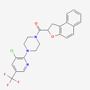 molecular formula C23H19ClF3N3O2 B2398796 {4-[3-Chloro-5-(trifluoromethyl)-2-pyridinyl]piperazino}(1,2-dihydronaphtho[2,1-b]furan-2-yl)methanone CAS No. 478064-60-7
