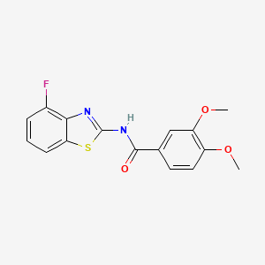 molecular formula C16H13FN2O3S B2398806 N-(4-fluoro-1,3-benzothiazol-2-yl)-3,4-dimethoxybenzamide CAS No. 907973-71-1