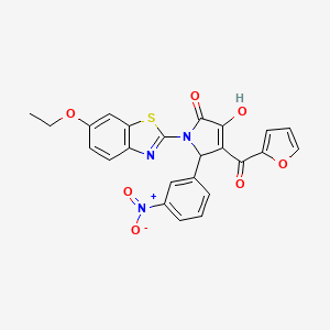 molecular formula C24H17N3O7S B2398830 1-(6-ethoxybenzo[d]thiazol-2-yl)-4-(furan-2-carbonyl)-3-hydroxy-5-(3-nitrophenyl)-1H-pyrrol-2(5H)-one CAS No. 514192-15-5
